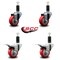 Service Caster 3'' Red Poly Swivel 1-1/4'' Expanding Stem Caster Set 2 Total Lock Brakes, 4PK SCC-EXTTL20S314-PPUB-RED-2-S-2-114 - alternate 4